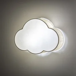 TK Lighting Vegglampe Cloud, beige, 43 cm bred, tekstil, sky, E27| Vegglamper