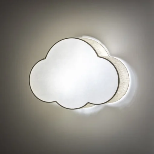 TK Lighting Vegglampe Cloud, beige, 43 cm bred, tekstil, sky, E27| Vegglamper