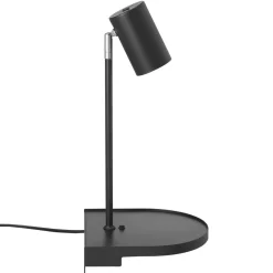 Nordlux Vegglampe Cody, med hylle og USB-port, svart| Vegglamper