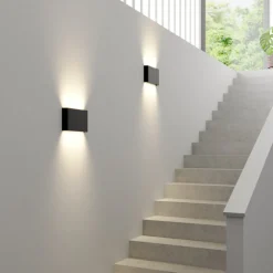 Nowodvorski Lighting Vegglampe Haga, sett med 3, grafitt, G9, opp/ned, 15 cm høy| Design- Og Hotellbelysning|Vegglamper