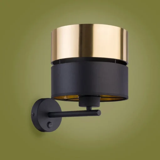 TK Lighting Vegglampe Hilton, svart/gull New