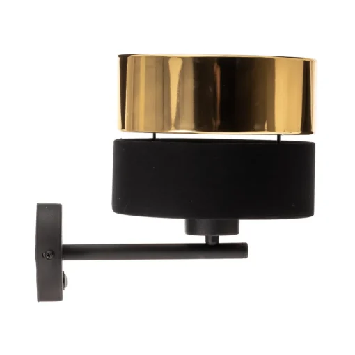 TK Lighting Vegglampe Hilton, svart/gull New