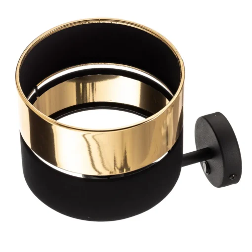 TK Lighting Vegglampe Hilton, svart/gull New