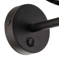 TK Lighting Vegglampe Hilton, svart/gull New