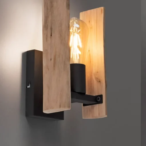 JUST LIGHT. GmbH Vegglampe i tømmer laget av tre| Vegglamper