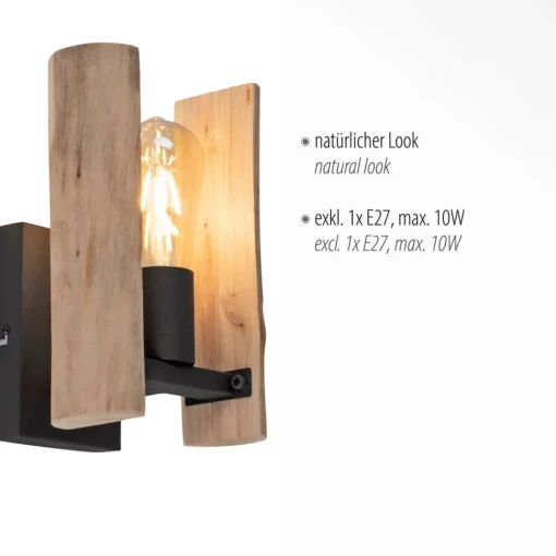 JUST LIGHT. GmbH Vegglampe i tømmer laget av tre| Vegglamper