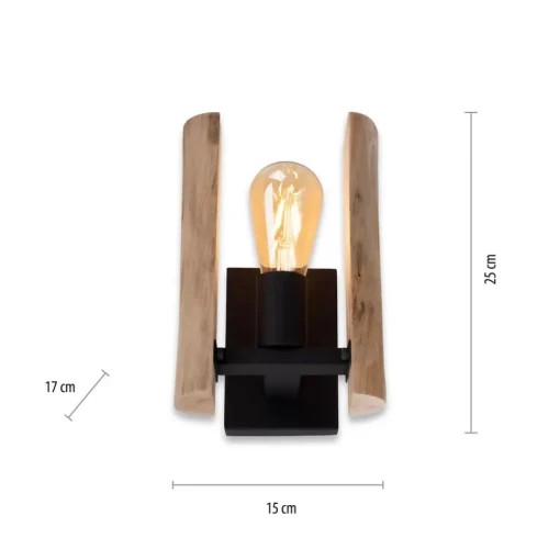 JUST LIGHT. GmbH Vegglampe i tømmer laget av tre| Vegglamper