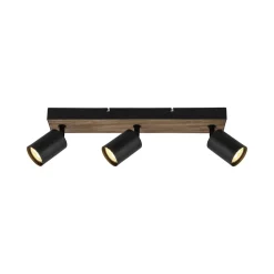 Brilliant Vegglampe Jello Wood, svart/tre 3 lyskilder Clearance