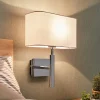 Lucande Vegglampe Jettka med tekstilskjerm og bryter| Vegglamper