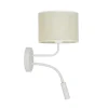 Duolla Vegglampe, jute, hvit/beige, leselampe| Vegglamper