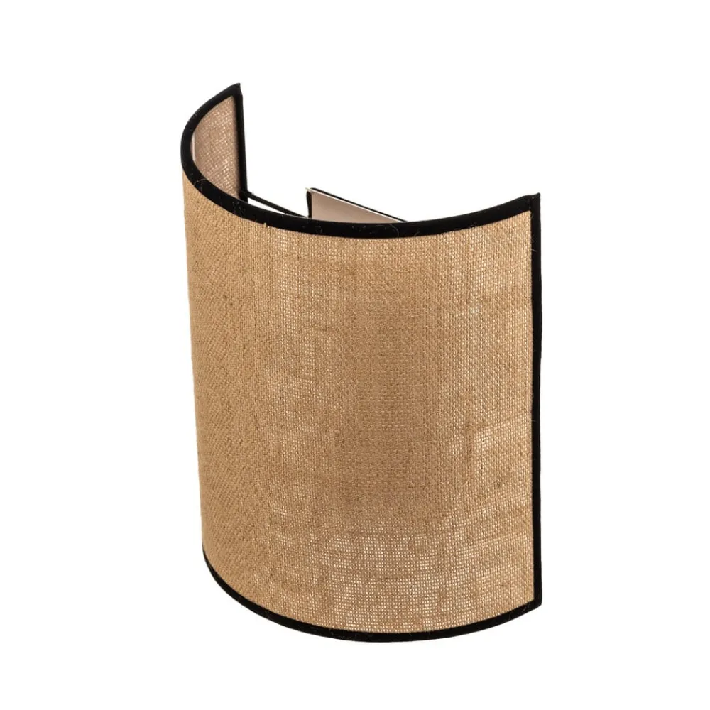 Duolla Vegglampe Jute&black, naturbrun, halvrund| Design- Og Hotellbelysning|Vegglamper
