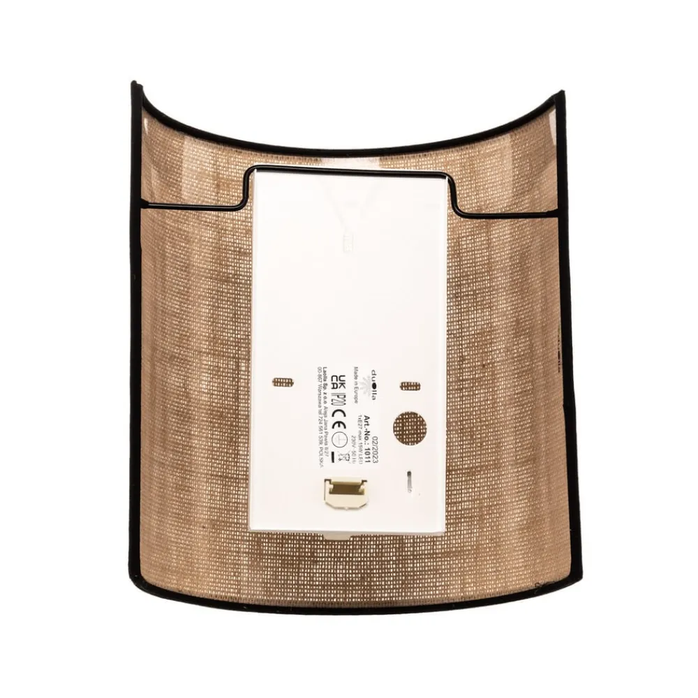 Duolla Vegglampe Jute&black, naturbrun, halvrund| Design- Og Hotellbelysning|Vegglamper