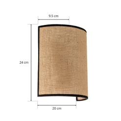 Duolla Vegglampe Jute&black, naturbrun, halvrund| Design- Og Hotellbelysning|Vegglamper