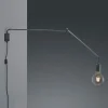 Trio Lighting Vegglampe Line med kabel + plugg, svart