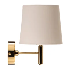 Argon Vegglampe Polo Plus tekstilskjerm, messing/krem Best
