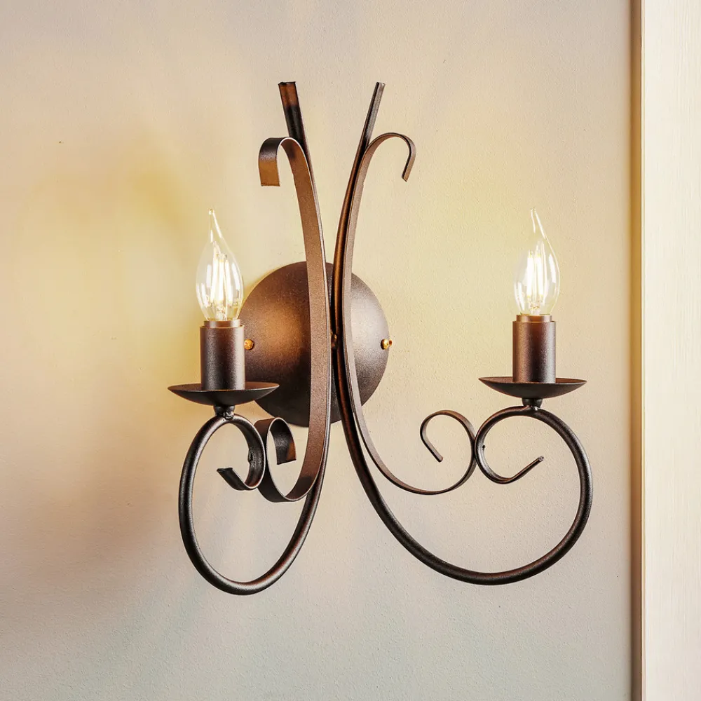 ONLI Vegglampe Pompei, 2 lyskilder, svart Clearance