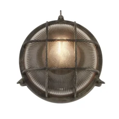 Searchlight Vegglampe Porto, rund, svart-sølv| Vegglamper Utendørs