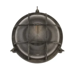 Searchlight Vegglampe Porto, rund, svart-sølv| Vegglamper Utendørs