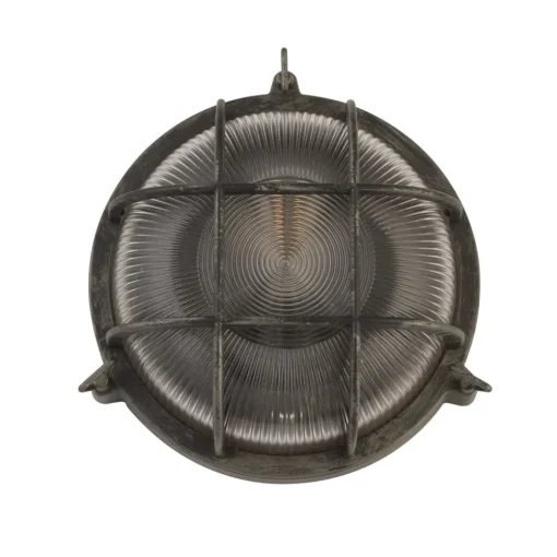Searchlight Vegglampe Porto, rund, svart-sølv| Vegglamper Utendørs