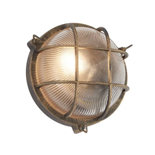 Searchlight Vegglampe Porto, rund, svart-gull