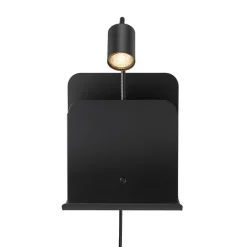 Nordlux Vegglampe Roomi med hylle og USB, svart Online