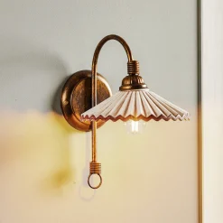 ONLI Vegglampe Rosina, bronse med rosa keramisk skjerm Sale
