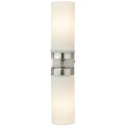 Globo Vegglampe Space, nikkel, 2 lyskilder, IP44 Best