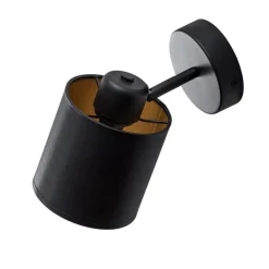 Argon Vegglampe Suerte, svart / gull, 1 lyskilde, tekstil, stål| Spotter I Tak