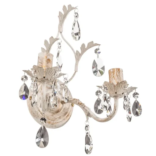 ONLI Vegglampe Teresa i krystall, elfenben med 2 lyskilder| Design- Og Hotellbelysning