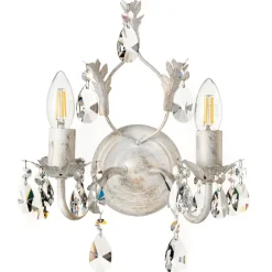 ONLI Vegglampe Teresa i krystall, elfenben med 2 lyskilder| Design- Og Hotellbelysning