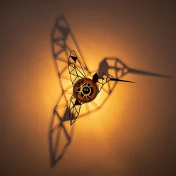 Opviq Vegglampe W-053 Laserskåret, svart fugledesign| Vegglamper
