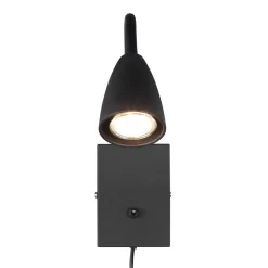Trio Lighting Vegglampe Wanda med støpsel, matt svart New