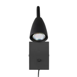 Trio Lighting Vegglampe Wanda med støpsel, matt svart New