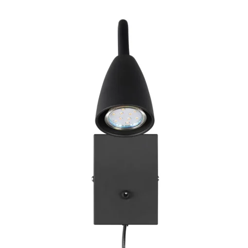 Trio Lighting Vegglampe Wanda med støpsel, matt svart New