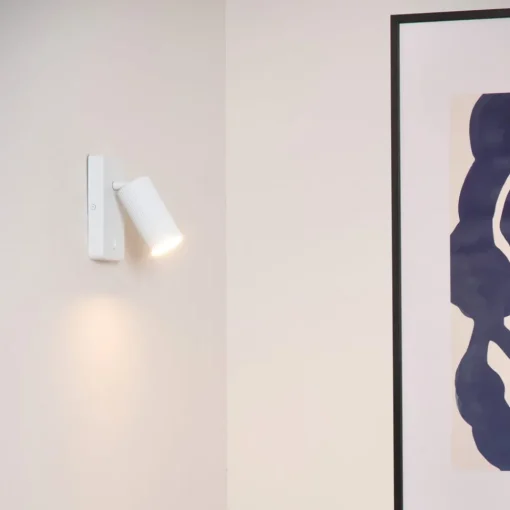 Lucide Veggspot Clubs, 1 lyskilde, hvit| Vegglamper