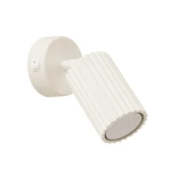 SOLLUX LIGHTING Veggspot karbon, beige, utkraging 16 cm, bryter, aluminium| Spotter I Tak