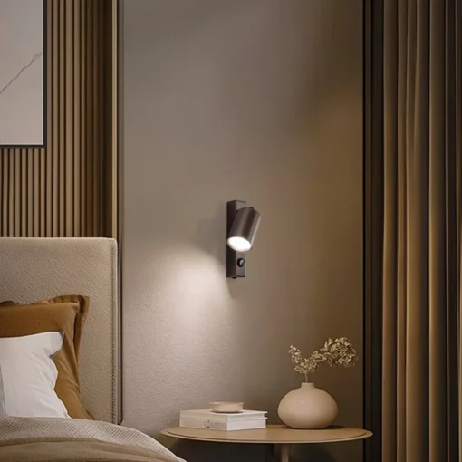 TK Lighting Veggspot Top, justerbar, bryter, brun, 1 lyskilde| Spotter I Tak|Vegglamper