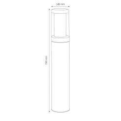 LCD Veilampe 1256 i rustfritt stål, saltvannsresistent 75 cm| Gatebelysning, Pullert Belysning