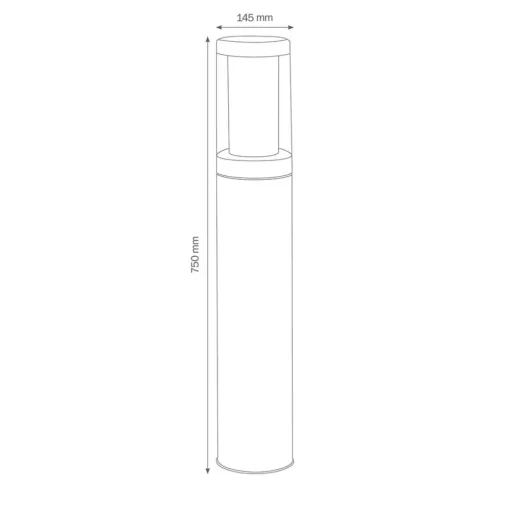 LCD Veilampe 1256 i rustfritt stål, saltvannsresistent 75 cm| Gatebelysning, Pullert Belysning