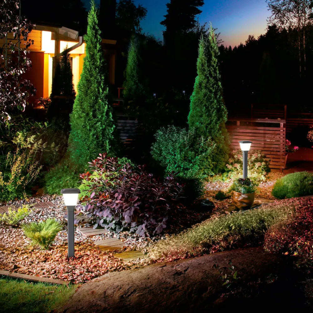 Fabas Luce Veilampe Lena, 60 cm, mørkegrå, metall, E27, IP65| Gatebelysning, Pullert Belysning