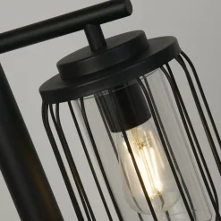 Searchlight Veilampe med siv, IP44, svart, høyde 100 cm, metall| Gatebelysning, Pullert Belysning