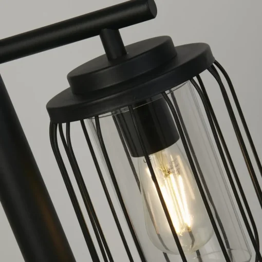 Searchlight Veilampe med siv, IP44, svart, høyde 100 cm, metall| Gatebelysning, Pullert Belysning