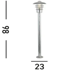 Searchlight Veilampe X Conrad, sølv, IP44, høyde 51 cm, stål| Gatebelysning, Pullert Belysning