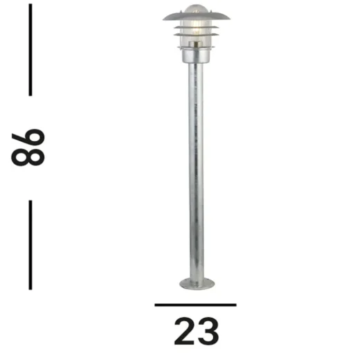 Searchlight Veilampe X Conrad, sølv, IP44, høyde 51 cm, stål| Gatebelysning, Pullert Belysning