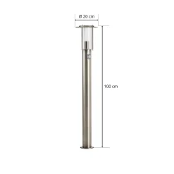 Brilliant Veilampe York, stål, bevegelsessensor, IP44