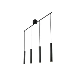Nordlux Vico pendellampe, fire lys, lang, metall, svart| Pendellamper