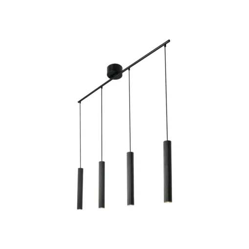 Nordlux Vico pendellampe, fire lys, lang, metall, svart| Pendellamper
