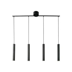 Nordlux Vico pendellampe, fire lys, lang, metall, svart| Pendellamper