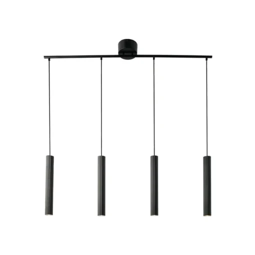 Nordlux Vico pendellampe, fire lys, lang, metall, svart| Pendellamper