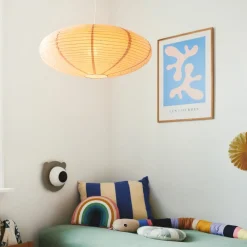 Nordlux Villo 60 lampeskjerm laget av papir Ø 60cm, høyde 25cm, brun| Tilbehør|Lampeskjermer